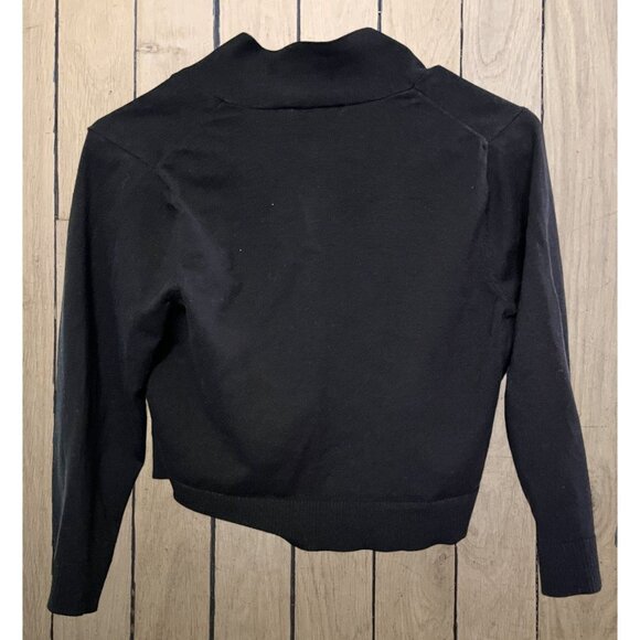 Calvin Klein Juniors Black Cardigan Sweater Size Large Open Front Cropped - Picture 2 of 10